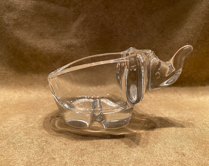 Vintage Sasaki Crystal Art Glass Elephant Dish Etsy