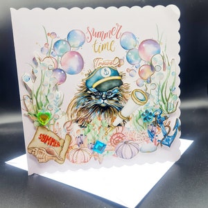Tarjetas de felicitación: decoupage 3D único y hecho a mano, impreso a partir de un dibujo de acuarela propio, único y hecho con amor para cualquier celebración.
