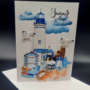 Tarjetas de felicitación: elementos 3D únicos y hechos a mano, impresos a partir de pintura de acuarela, únicos hechos con amor para cualquier celebración.
