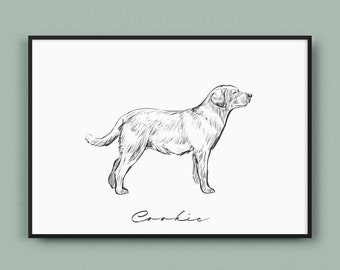 Dog Poster Personalized Vintage Dog Breeds Image Dog Lover Dog Owner Gift