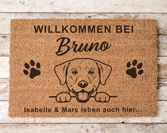Personalisierbare Hunde Fußmatte Mit Name & Hunderasse Aus Kokosfasern Hundebesitzer Geschenk