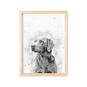 Dog Portrait Personalized Photo Dog Portrait For Dog Owner Gift Animal Portrait Holzrahmen Natur