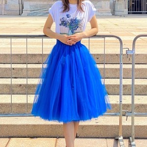 Blauer Tüllrock / Flauschiger Königsblauer Tutu / Party Mehrschichtiger Rock / Persischer Blauer Ballerina-Tüllrock