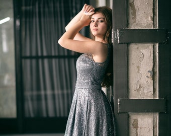 Prom Dress | Silver Sequin Dress | Formal Dress | Evening Dress