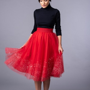 Red Tutu Tulle Skirt / Tulle skirt / Tutu / Women outfit / Outfit ideas image 1