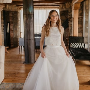 Two piece casual wedding dress hot sale