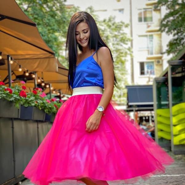 Midi Cyclamen Tulle Skirt / Party Cyclamen Pink Skirt / Bridesmaid Cyclamen Skirt