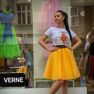 Orange Tulle Skirt / Summer outfit / Wedding Party Tutu Skirt