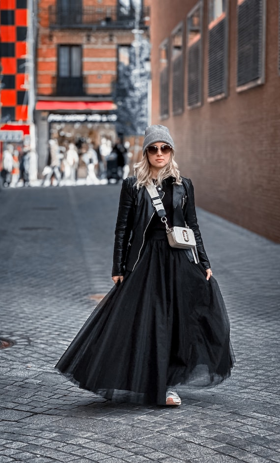 Black Tulle Skirt Gown / Black Wedding Skirt / Formal Luxury