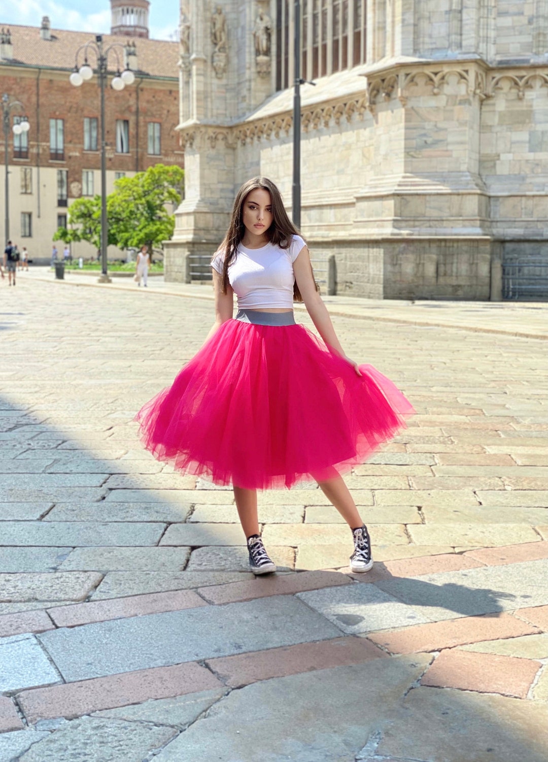 Pink Tulle Skirt Summer Outfit Party Outfit