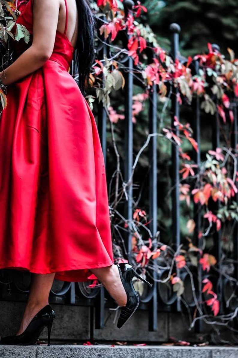 Red Dress / Coctail Party Dress / Bridesmaid Red Dress / Second Wedding Dress image 3