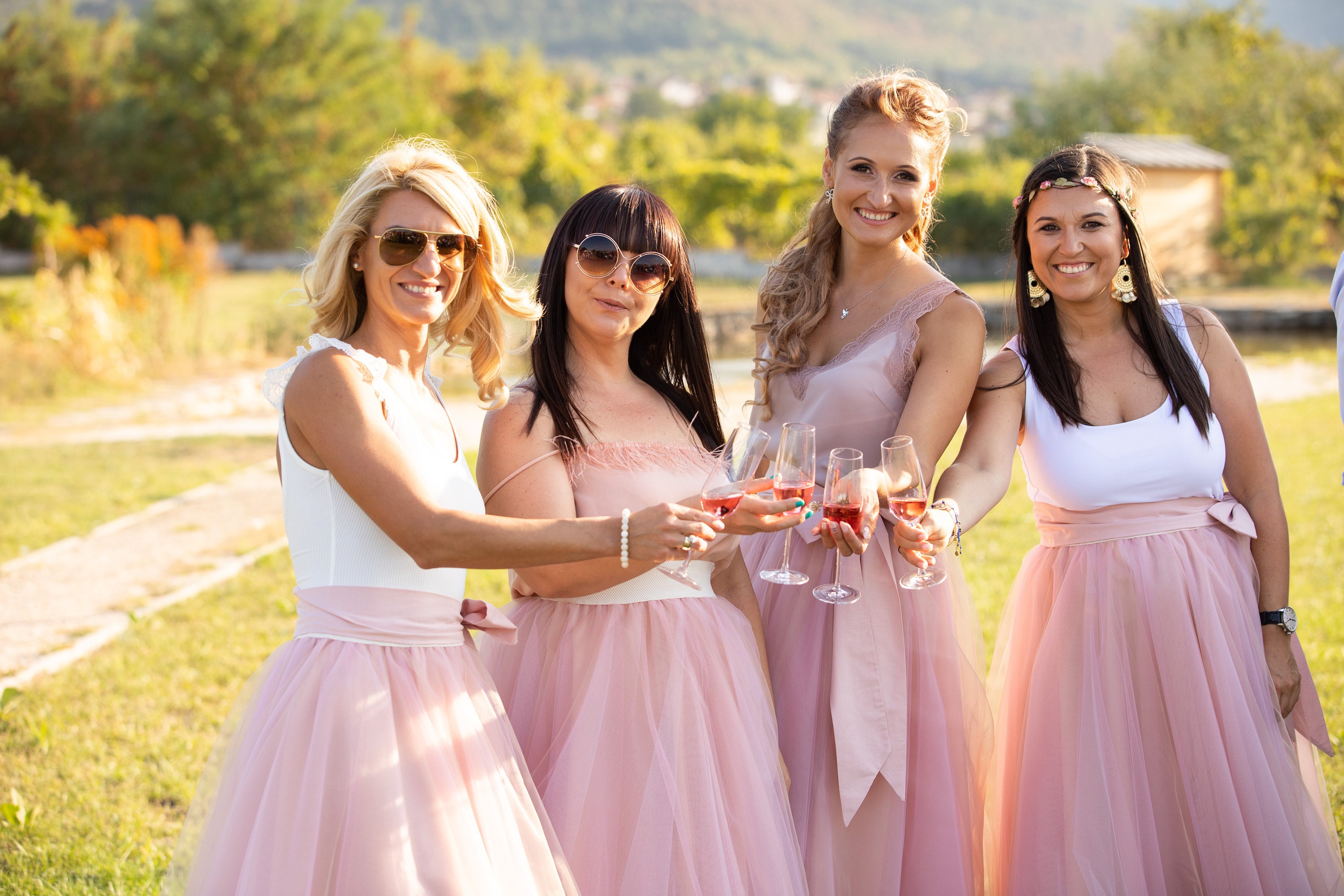 Pink Tulle Skirt Party Layered Skirt Wedding Layered Skirt Summer Women Skirt Bridesmaid Outfit Etsy UK