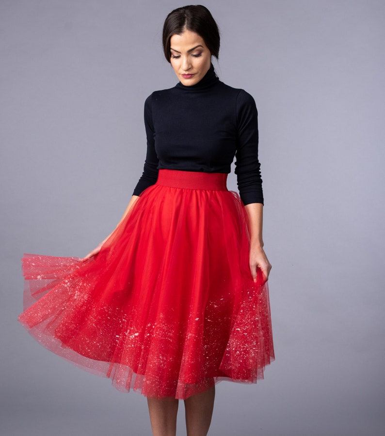 Red Tutu Tulle Skirt / Tulle skirt / Tutu / Women outfit / Outfit ideas image 1