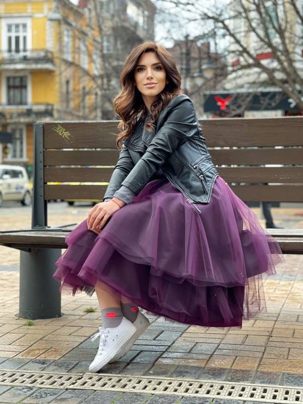 PAMEO POSE Tulle Over Skirt （パープル） PAMEO POSE Tulle Over Skirt （パープル） -ファッション通販