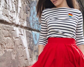 Jupe midi Giulia Poppy coton bio GOTS Muùne