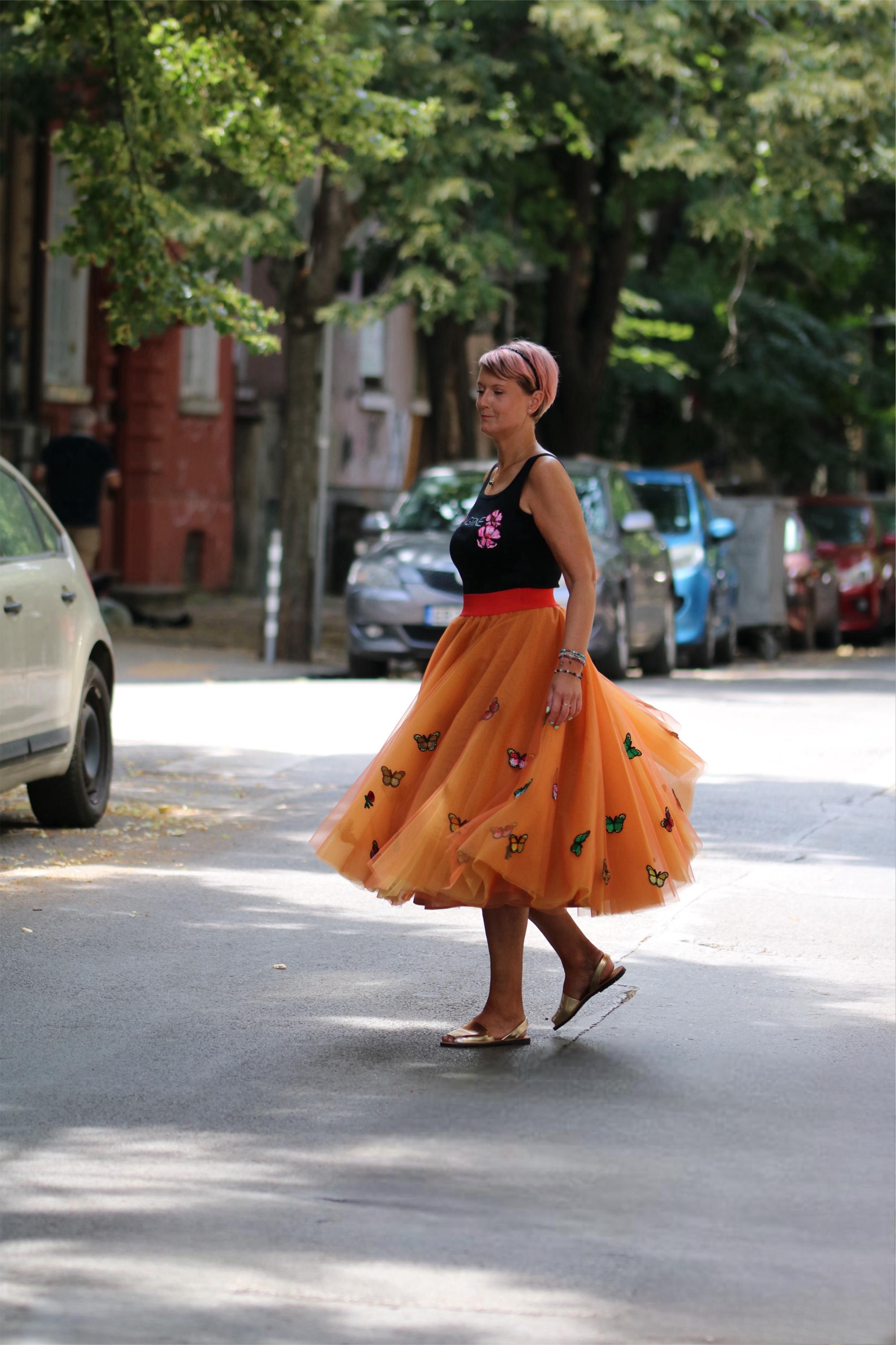 Midnight Bloom Reversible Burgundy Butterflies & Sparkle Tulle Skirt