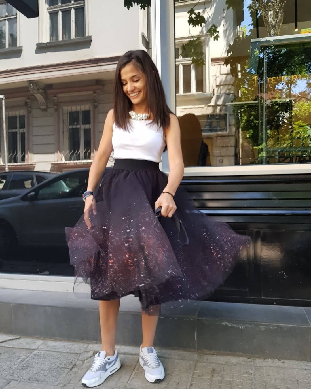 reel of lyricism tulle skirt : black フラメンコ