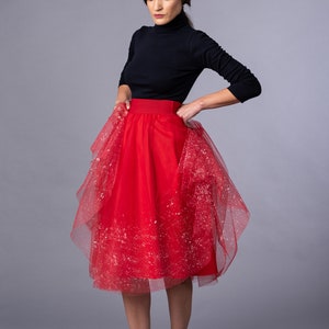 Red Tutu Tulle Skirt / Tulle skirt / Tutu / Women outfit / Outfit ideas image 5