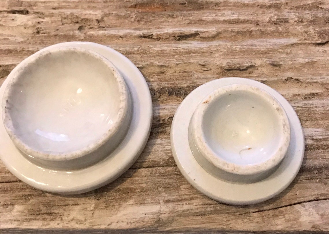 Pair of vintage ceramic lids Etsy