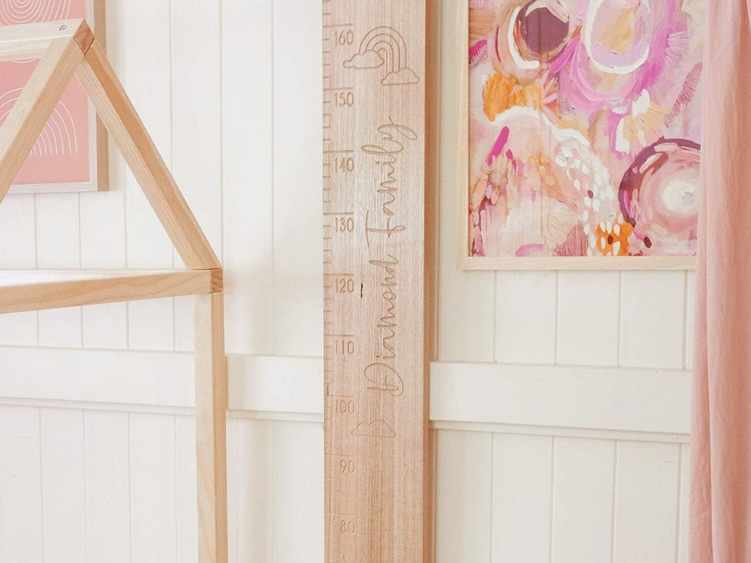 Rainbow Wooden Hardwood Height Ruler Chart - Etsy