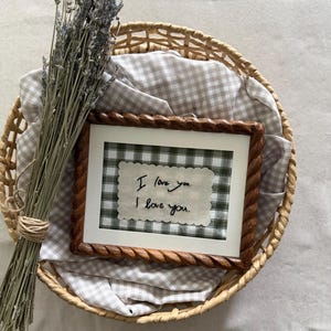 Hand embroidered handwritten note with background | Baby nursery decor | personalised gift | embroidery wall art