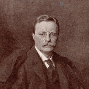 Theodore Roosevelt - Painting by Philip de Laszlo - 1909 - White House - President Roosevelt - Lithograph