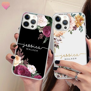 Personalized Floral Phone Case: Custom Name, Botanical Design