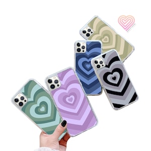Love Heart Gel Handy Hülle passend für Samsung Galaxy S25 S24 S23 & Apple iPhone 16E 16 15 14 13 12 11 Hülle