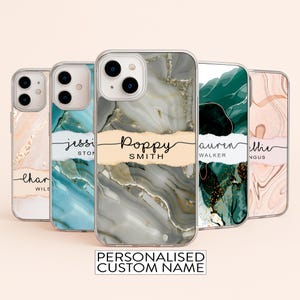 Personalisierte Handyhülle benutzerdefinierte Gelhülle mit Name für Samsung S25 Edge S24FE A56 A36 A16 A15 A05s iPhone 16E 16 15 14 13