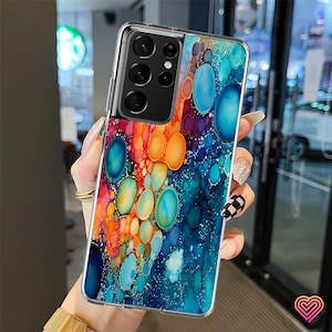 Rainbow Alcohol Ink Samsung Case: Vibrant Abstract Art Print