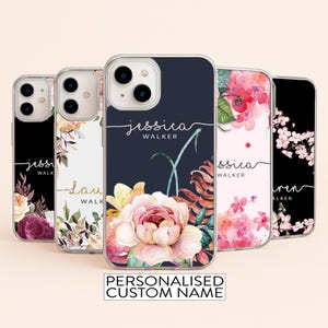 Gepersonaliseerde gelgrip telefoonhoesje naam cover harde achterkant voor Samsung S25 Edge S24FE A55 A36 A26 A16 A05 A06 S21FE iPhone 16E 16 15 14 13 12 11