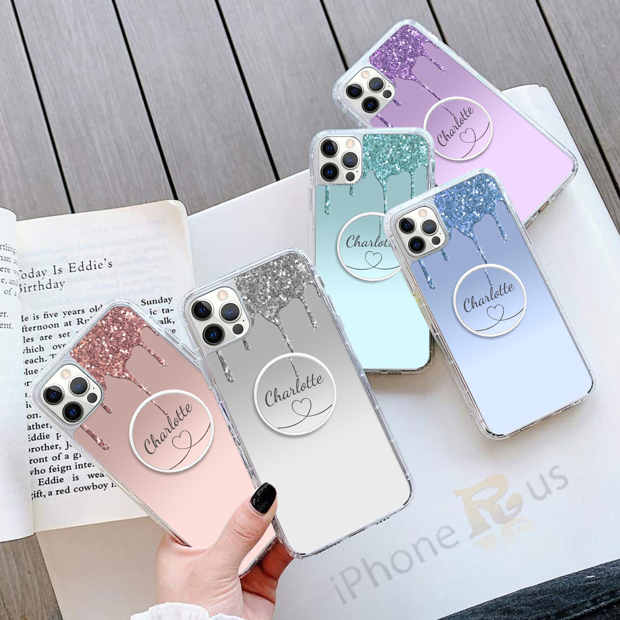 Luxury Square Cute Clover Pink Phone Case For iPhone 11 Pro Max 12 Mini X  XS XR 7 8 Plus Soft Silicone Mirror Cover Ring Holder - AliExpress