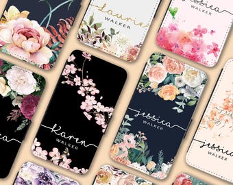 Personalized Floral Wallet Phone Case: Samsung, iPhone, Botanical Print