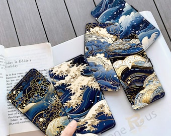 Great Wave iPhone Wallet Case, Japanese Ocean Art Phone Cover