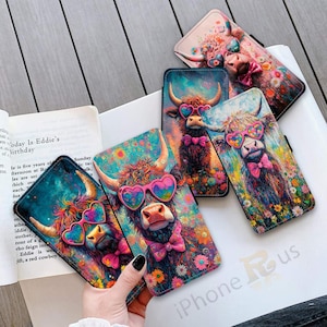 Étui portefeuille pour iPhone Samsung en cuir PU, IMPRIMÉ, porte-cartes Samsung S25 pour iPhone série 16 MJ57