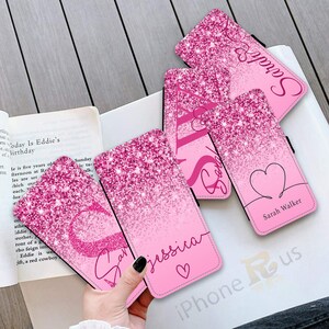 PERSONALISED Any Name Leather wallet phone case for Samsung Galaxy S22 S21 A21s S20 fe S21 FE A52s Apple iPhone 15 14 13 12 11 XR 359