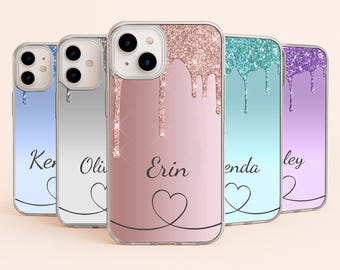 Personalized Glitter Drip Phone Case: Custom Name Sparkle Cover