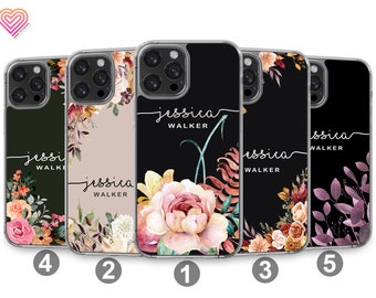 Customizable Floral Gel Grip Phone Case - Durable Hard Back Cover for Samsung Galaxy S24, S23 FE, S23, A04s, A21s, S23 FE, A12, A52, A22,716