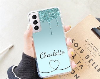 Personalized Glitter Samsung Galaxy A36 Phone Case: Sparkle Gel Grip, Protective Aluminium Back