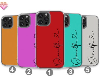 PERSONALISED Colour gel grip phone case cover name or Initials hard back for Samsung S24 S23 A54 5G A34 5G S22 A21s S21 FE A12 A52  734