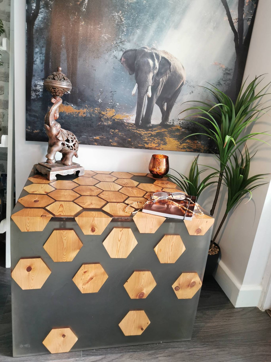 Epoxy Resin Tabl Hexagon Table Beehive Pattern Etsy