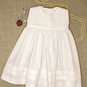 A unique Christening  white Dress perfect for Flower Girls, Birthdays or any Special Occasion outfit, hand made with Love and Care by Zoe..