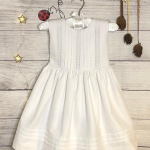A unique White Flower Girl, Christening ,Baptism girl or any special occasion Hand Made with Love and Care by Zoe.
