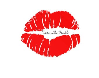 Sassy Red Lips PNG: Tastes Like Trouble - Digital Download