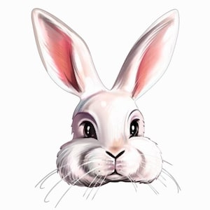 Bunny Head PNG Clipart: Easter Rabbit Design (Digital Download 4500x4500px)