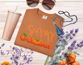 Spooky October Comfort Colors T-Shirt: Garment-Dyed Cotton