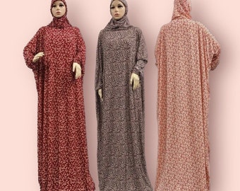 Prayer dress one piece attached scarf for muslim salah hooded hijab undercap ONE SIZE