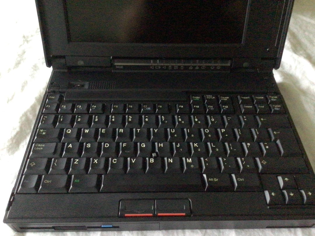 レトロ　IBM ThinkPad Leather Case 本革 Vintage IBM ThinkPad Black Nylon & Leather Laptop Carrying
