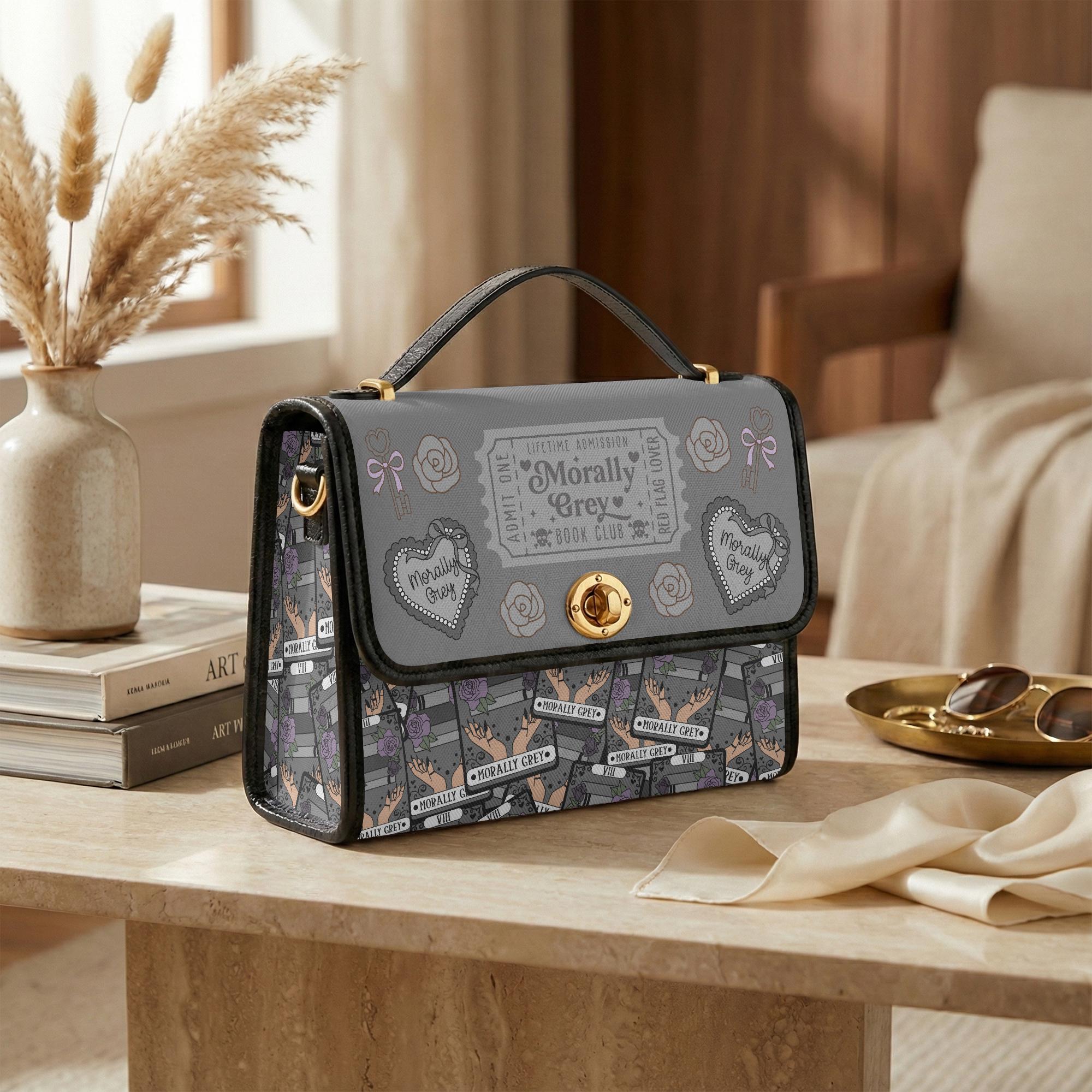 Morally Grey. Classic Women's Canvas Satchel Crossbody Bag