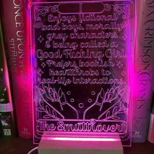 Smuttrovert Tarot Card LED Acrylic Light